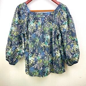 Lauren Conrad Womens Top Sz L Forest Fairy Boho Peasant Oversized Cottage Hippie